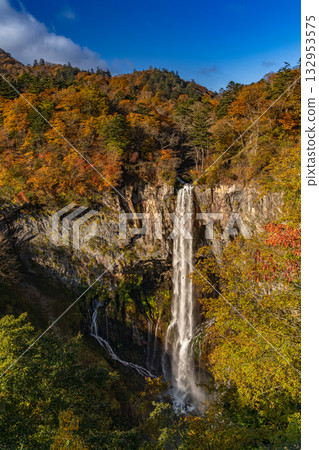 Kegon Falls surrounded by autumn leaves Kegon Falls surrounded by autumn leaves 132953575
