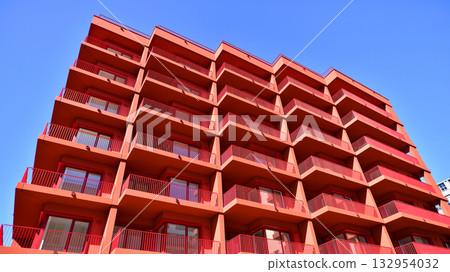 Modern elements in contemporary architecture. Architectural details of a modern apartment building. Modern elements in contemporary architecture. Architectural details of a modern apartment building. 132954032