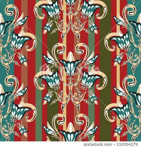 seamless pattern with decorative elements seamless pattern with decorative elements 132954279
