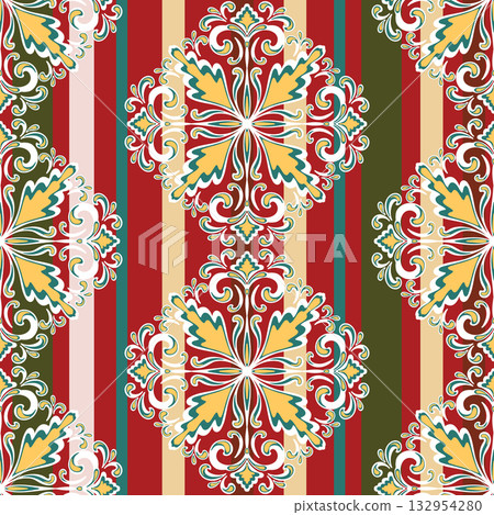 vector seamless pattern with mandala shape vector seamless pattern with mandala shape 132954280