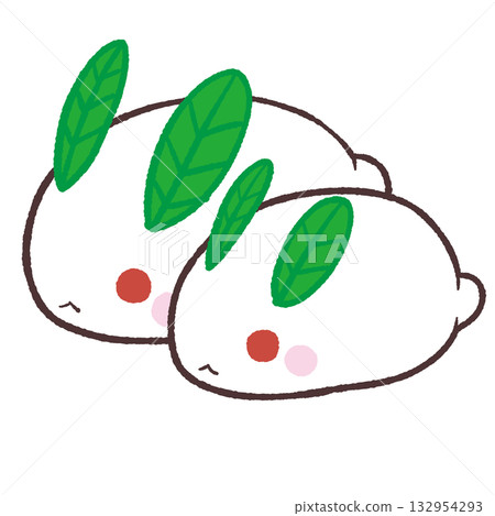 Cute snow rabbit parent and child illustration Cute snow rabbit parent and child illustration 132954293