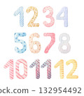 Watercolor number set for birthday celebration party, nursery or milestones. Hand-drawn watercolor illustration. 132954492