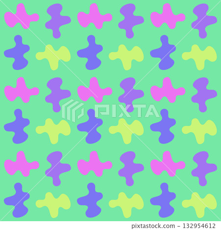 Retro abstract tile pattern in green Retro abstract tile pattern in green 132954612