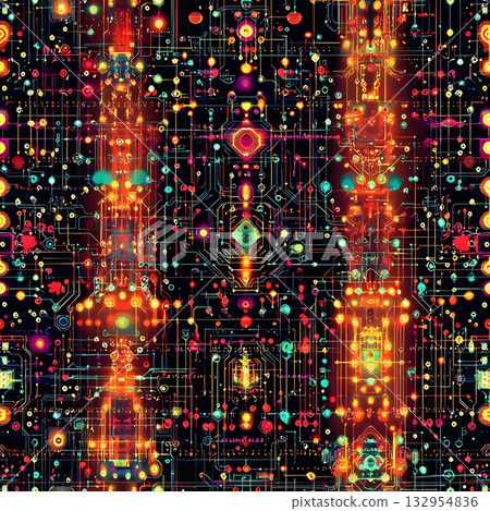 Vibrant Circuit Board Abstract Vibrant Circuit Board Abstract 132954836