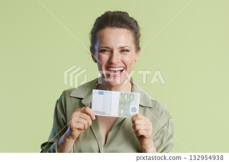 Smiling with Euro money 132954938