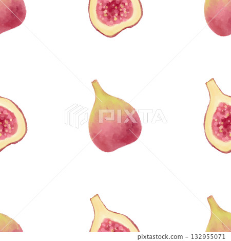 Hand-drawn fig watercolor seamless pattern | Natural and elegant autumn textiles and wallpapers Hand-drawn fig watercolor seamless pattern | Natural and elegant autumn textiles and wallpapers 132955071