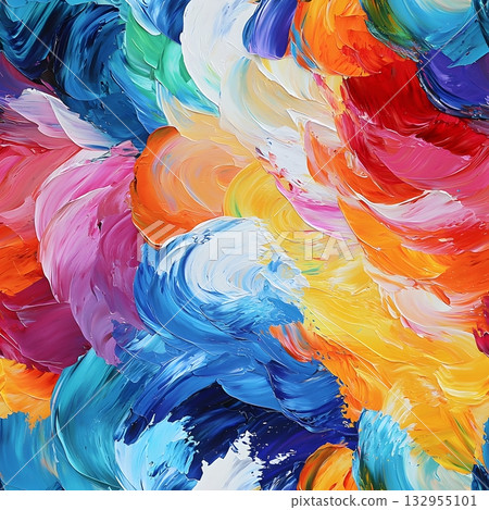 Vibrant Abstract Oil Painting Vibrant Abstract Oil Painting 132955101