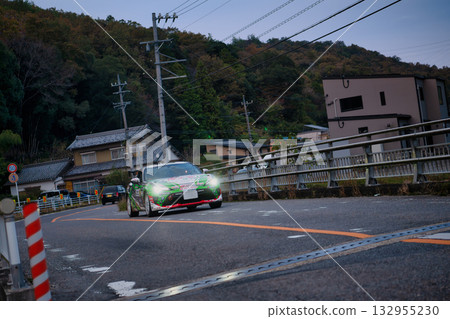 WRC racing car on public roads WRC racing car on public roads 132955230
