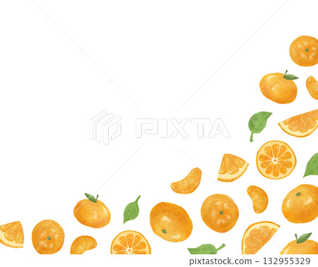 Watercolor orange and mandarin orange frame material | Winter greeting cards, posters, seasonal designs, food, fruit images Watercolor orange and mandarin orange frame material | Winter greeting cards, posters, seasonal designs, food, fruit images 132955329