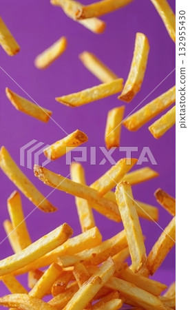 French fries, fried French fries, fried potatoes, fast food, food, advertising, banner, copy space French fries, fried French fries, fried potatoes, fast food, food, advertising, banner, copy space 132955430