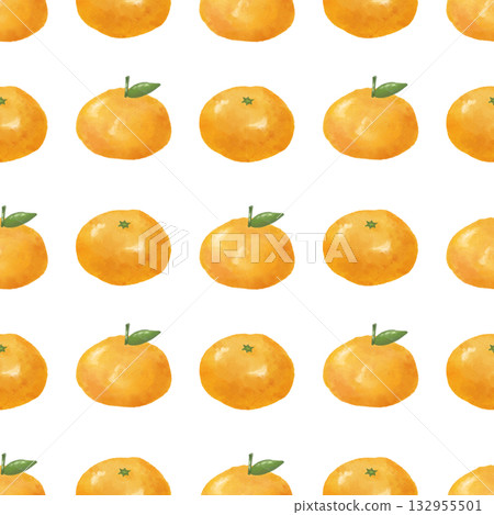 Seamless watercolor orange and mandarin orange pattern | Winter background and miscellaneous goods design 132955501