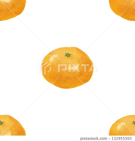 Seamless watercolor orange and mandarin orange pattern | Winter background and miscellaneous goods design 132955503