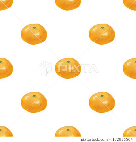 Seamless watercolor orange and mandarin orange pattern | Winter background and miscellaneous goods design 132955504