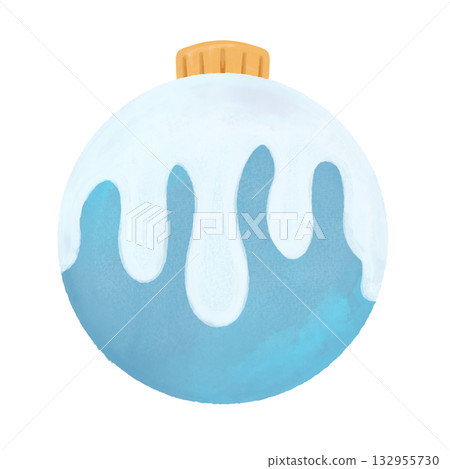 Watercolor Christmas ornament illustration material | Winter, Xmas design, card, decoration 132955730
