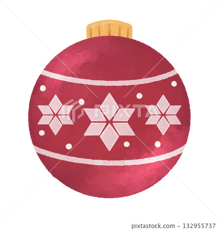 Watercolor Christmas red ornament illustration material | Winter, Xmas design, card, decoration Watercolor Christmas red ornament illustration material | Winter, Xmas design, card, decoration 132955737
