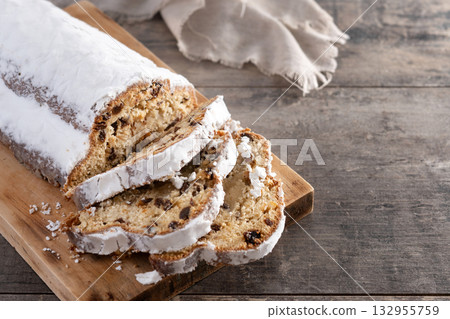 Traditional Christmas Stollen with Raisins Traditional Christmas Stollen with Raisins 132955759