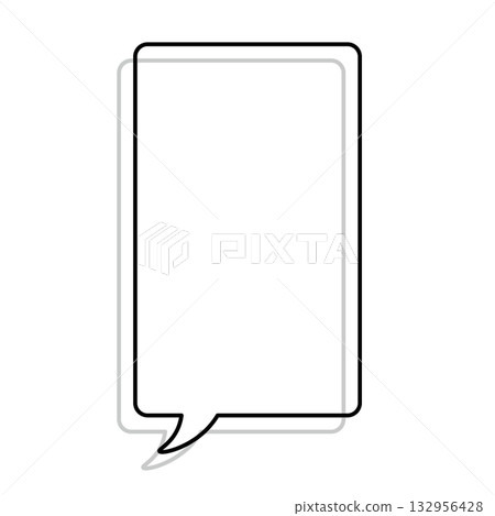 Simple speech bubble illustrations: vertical, square, rounded corners 132956428