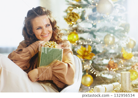 Contentment with a Green Christmas Present Contentment with a Green Christmas Present 132956534