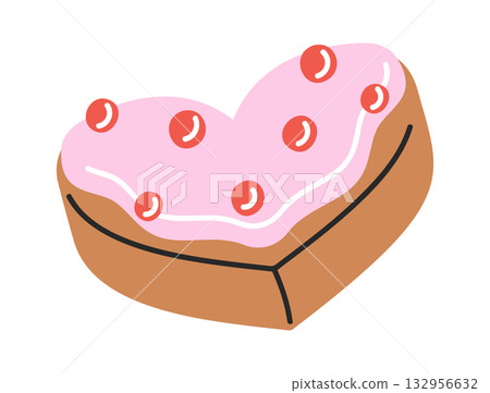 Hand drawn heart shaped cookie 132956632