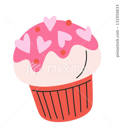 Muffin cupcake hand drawn sweets 132956633
