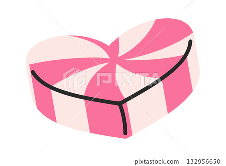 Pink white stripped caramel candy 132956650