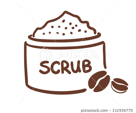 Coffee scrub jar doodle illustration Coffee scrub jar doodle illustration 132956770