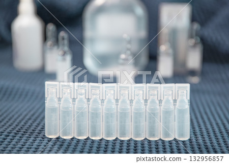 Plastic ampoules saline solution medical supplies treatment Plastic ampoules saline solution medical supplies treatment 132956857