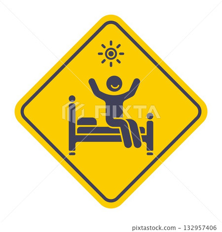 Icon of a person waking up in the morning. 132957406