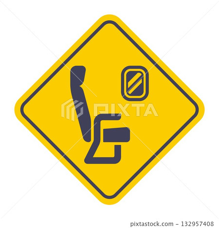 Black airplane seat icon for passengers. Black airplane seat icon for passengers. 132957408