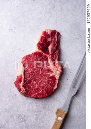 Raw uncooked beef steak antrecot 132957699