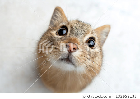Adorable portrait of a cute gerbil with whiskers and fur - small pet animal. 132958135