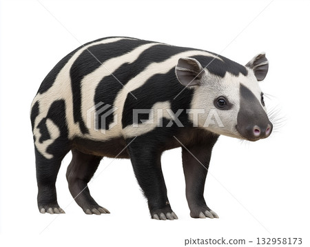 Tapir animal mammal photographed in wildlife zoo capturing nature and jungle essence 132958173