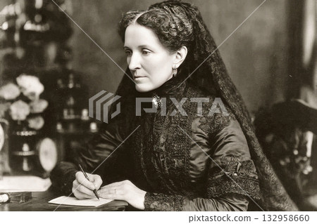 Portrait of Mary Baker Eddy founder of Christian Science in the late 19th century Portrait of Mary Baker Eddy founder of Christian Science in the late 19th century 132958660