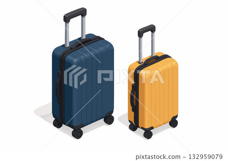 Rolling Travel Suitcases vector illustration 132959079