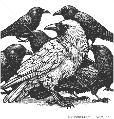 White Crow Among Black Crows Metaphor Concept 132959458
