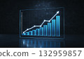 Bar chart on a dark background. Financial analysis and market insights 132959857