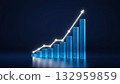 Bar chart on a dark background. Financial analysis and market insights 132959859