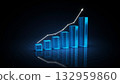Bar chart on a dark background. Financial analysis and market insights 132959860