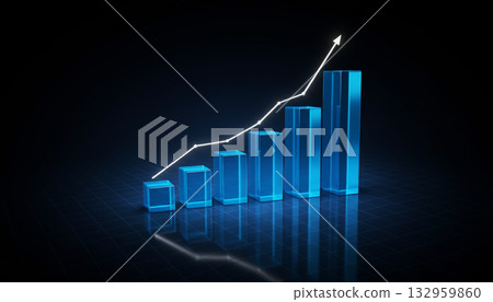Bar chart on a dark background. Financial analysis and market insights Bar chart on a dark background. Financial analysis and market insights 132959860