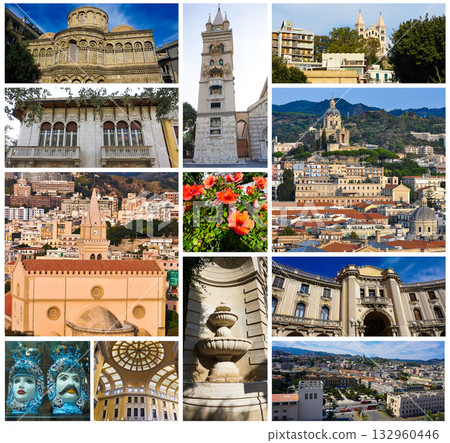 Beautiful view of Messina old city, Sicily at Italy Beautiful view of Messina old city, Sicily at Italy 132960446