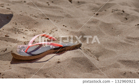 slipper on the sand slipper on the sand 132960921