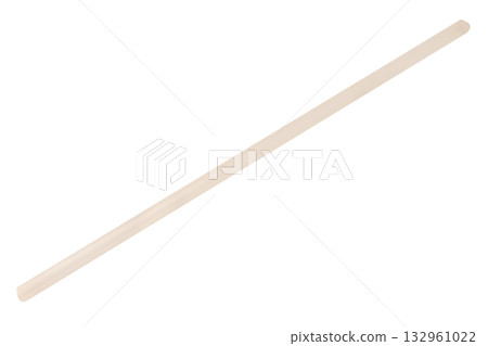 White Drinking Straw on White Background 132961022