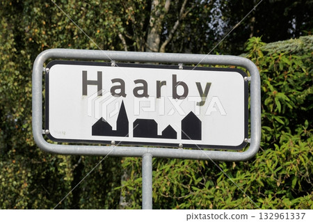 Haarby city road sign in Denmark Haarby city road sign in Denmark 132961337