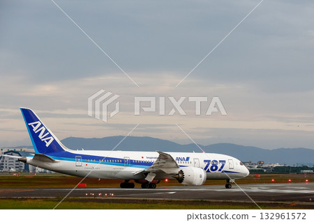 Airplanes running on Runway 14 at Itami Airport 132961572