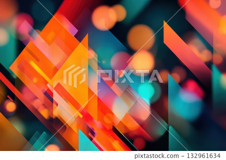 Vibrant abstract geometric composition 132961634