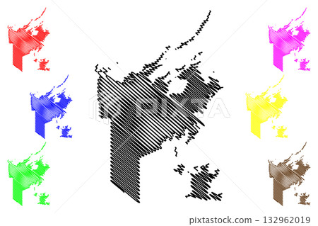 East Arnhem Region (Commonwealth of Australia, Northern Territory, NT) map vector illustration, scribble sketch map 132962019