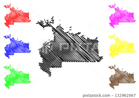 West Arnhem Region (Commonwealth of Australia, Northern Territory, NT) map vector illustration, scribble sketch West Arnhem Regional Council map 132962067