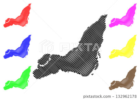 Montreal Administrative region (Canada, Quebec Province, North America) map vector illustration, scribble sketch Ville de Montreal map 132962178