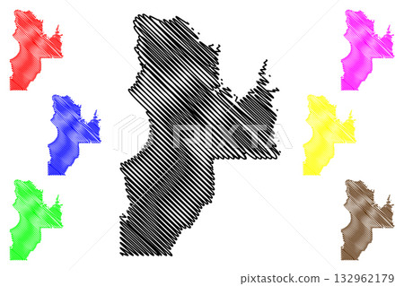 Nord-du-Quebec Administrative region (Canada, Quebec Province, North America) map vector illustration, scribble sketch Nord-du-Quebec or Northern Quebec map 132962179