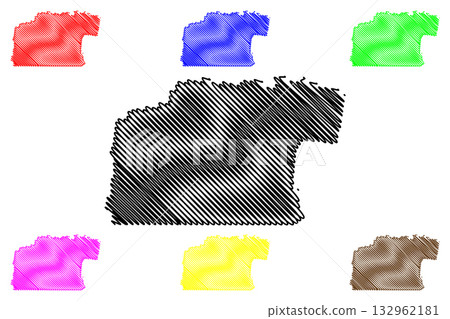 Shire of Balonne (Commonwealth of Australia, Queensland state) map vector illustration, scribble sketch Balonne map 132962181